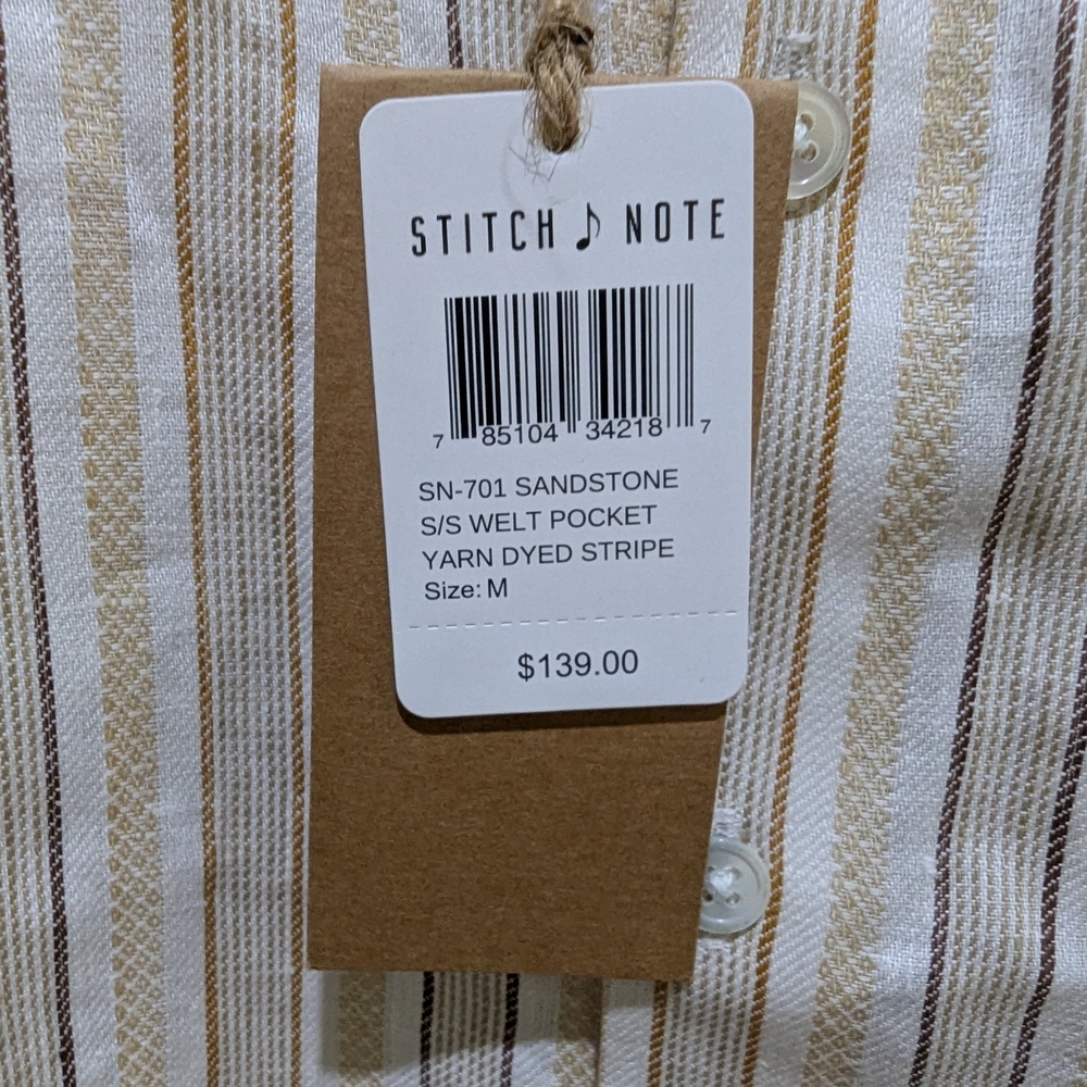 New! Stitch Note Dyed Yarn Striped Shirt - Picture 7 of 15